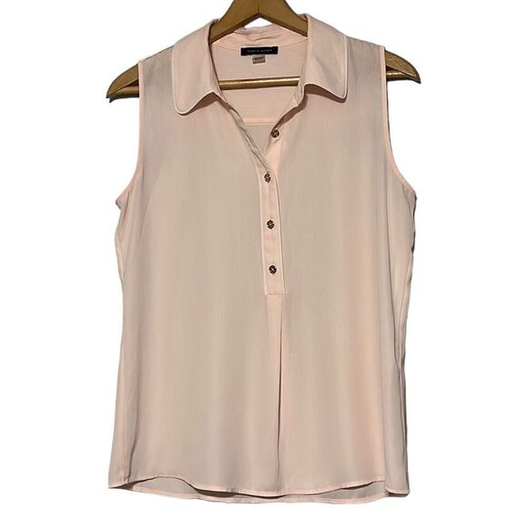 Tank Top Womans Size Small Tommy Hilfiger Pink White Striped Collared Preppy - Picture 1 of 7